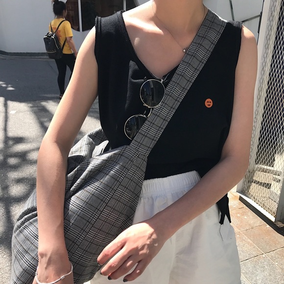 LuLu Black Tank Top with Smile Emoji - Picture 2 of 4